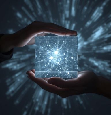 Blockchain cube transparency in your hands