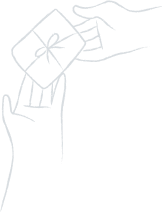 hans with a gift box